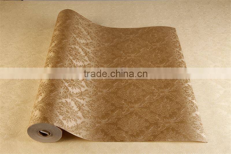 Best quality deep embossed vinyl wallpaper for luxury house decoration