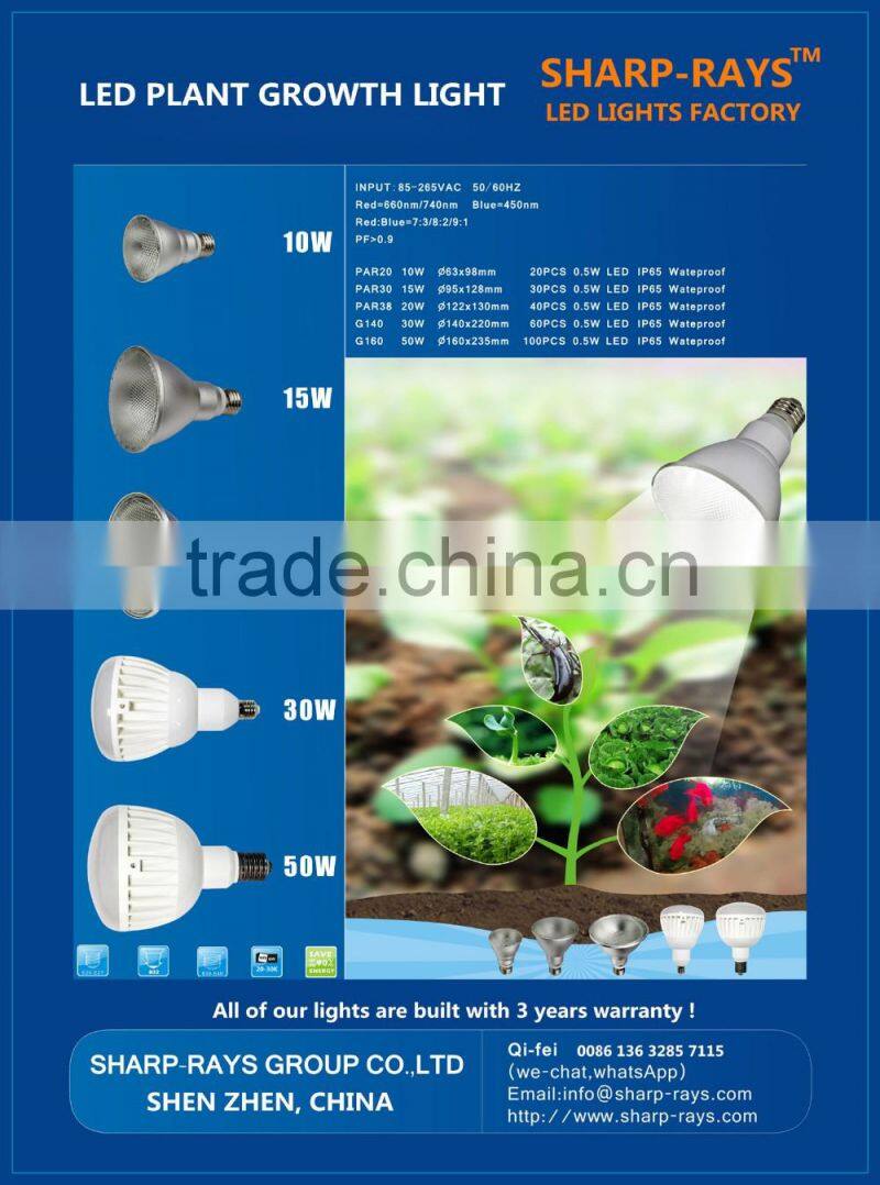 best selling low and high watt power par20 par30 par38 global bulb led plant grow light red plus blue full spectrum grow light