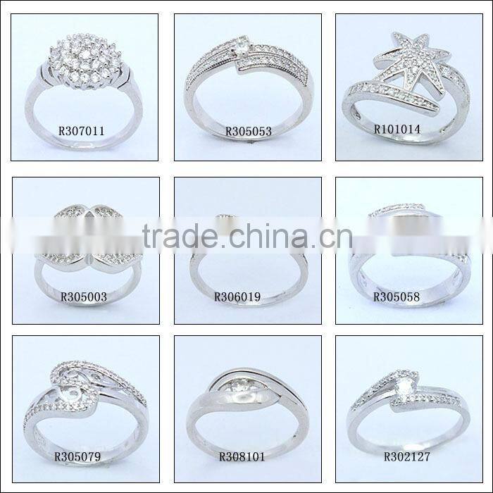 new desgin wholesale Silver jewelry wheel diamond ring