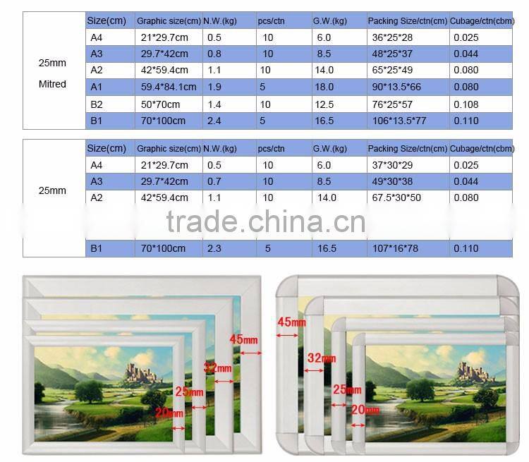 best selling 100% high quality aluminum extrusion snap frame