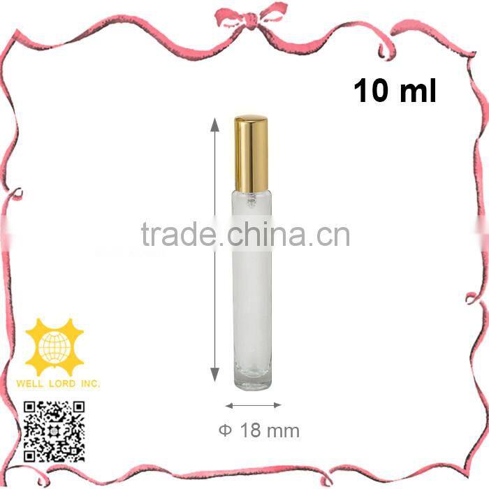 Travel use 10ml cosmetic manufacture empty glass sprayer bottle