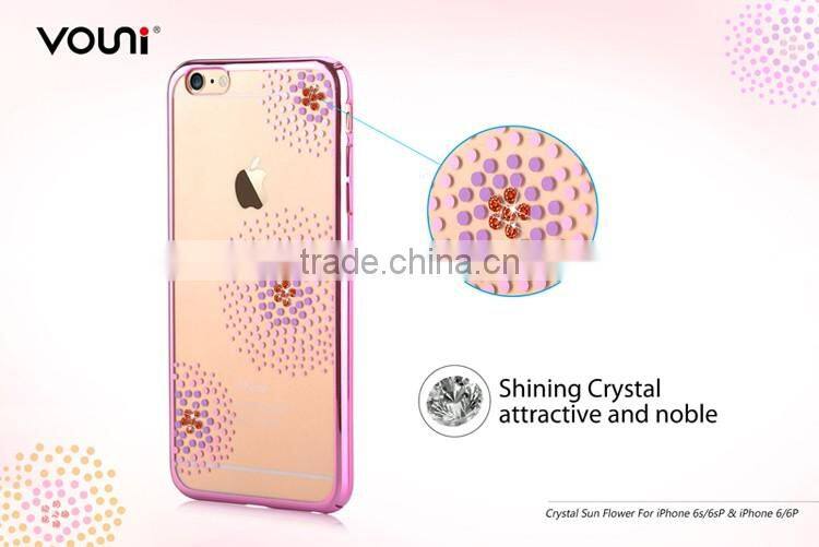 2017 Cell Phone Trending Products Crystal Electroplating PC Back Cases Cover For Iphone 6 6S 6 Plus