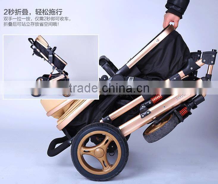 easy folding baby stroller pram 3 in 1 baby stroller with alluminum frame