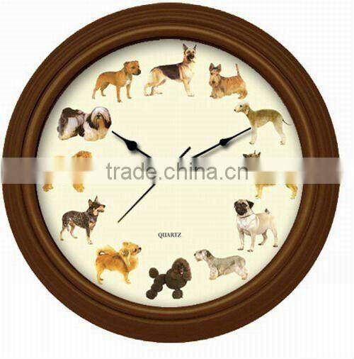 Cason dog sound musical type wall clock