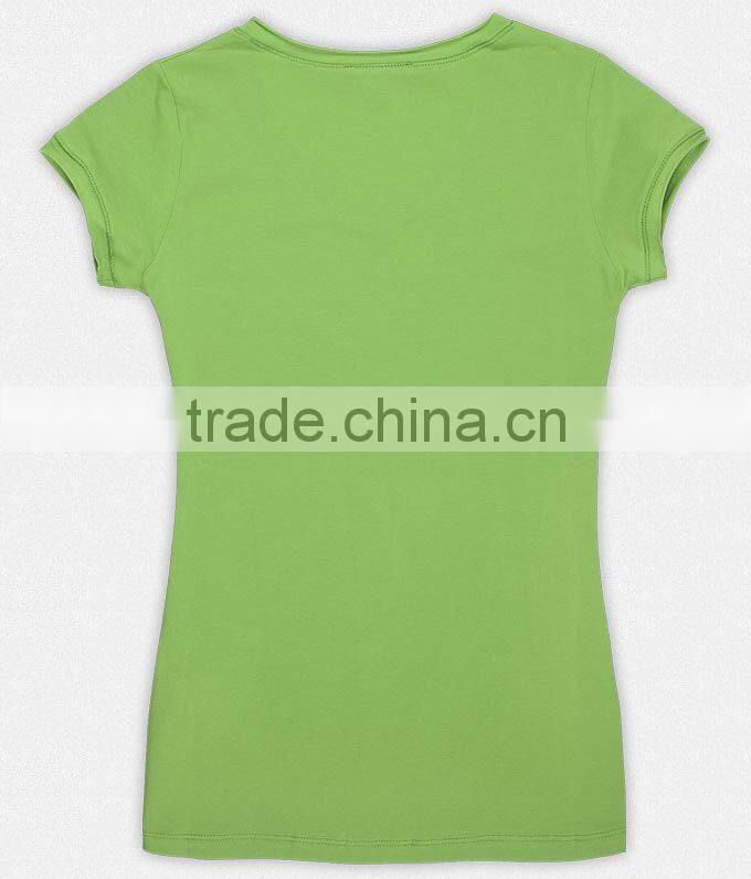 Fresh Green Ladies Cotton T Shirts in bulk t shirts manufacturers china