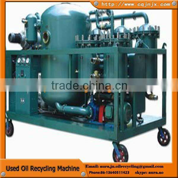 Junneng high efficient Double-stage transformer oil vacuum oil refinery machine