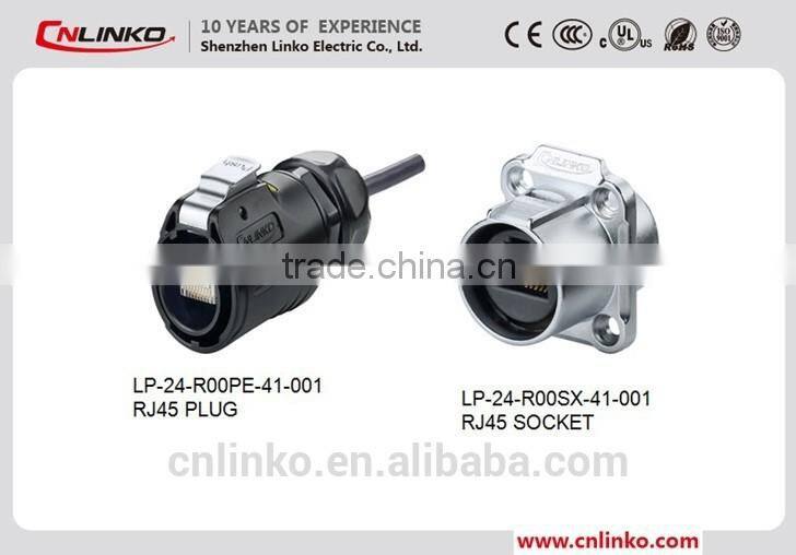 Factory Price Rj45 Ethernet Connector Waterproof Ip67 With Black Shell