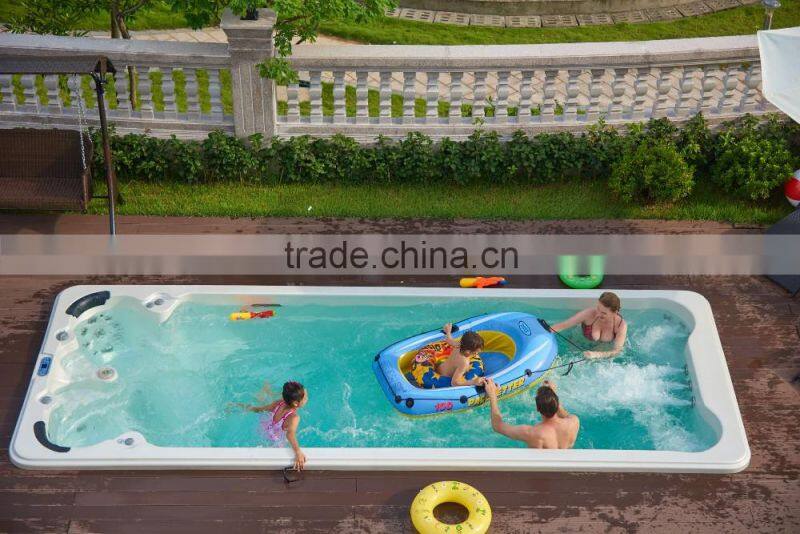 Balboa System Portable Rectangular Fiberglass Swimming Pool With Massage Spa Jets