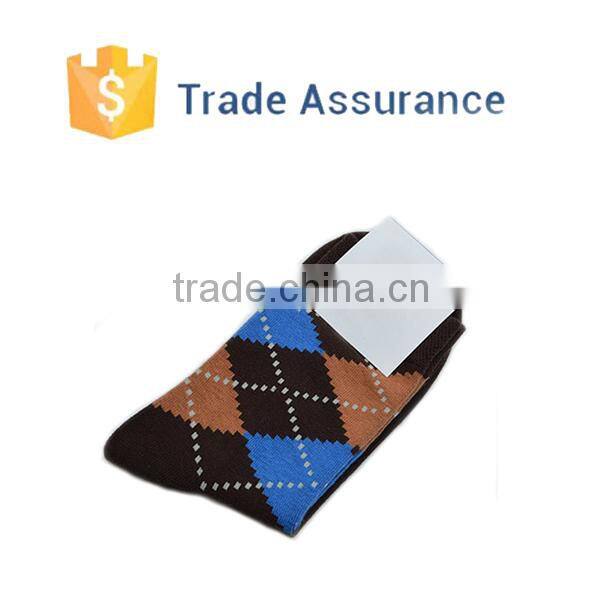 Custom Sock With Logo Men Business Argyle Sock Casual Ankle Dress Socks