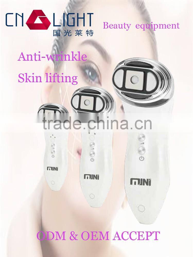 Merry christmas present !portable hifu rf wrinkle removal skin tightening machine for home use