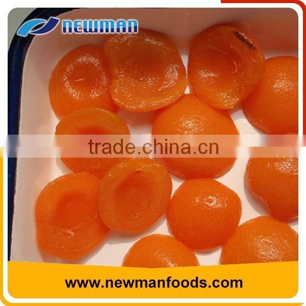 Fresh apricot material high quality canned apricot in light syrup