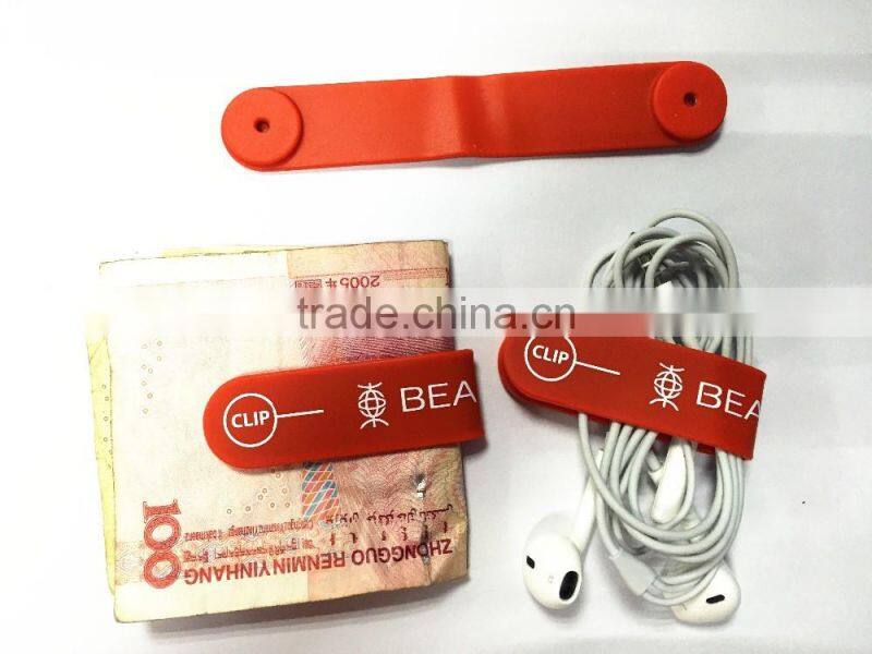new design Multi-function silicone cable clip,paper/money clip,phone holder for promotion