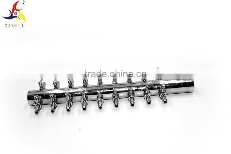 19 mm inlet 4 mm outlet one way in 18 way out metal air control valve