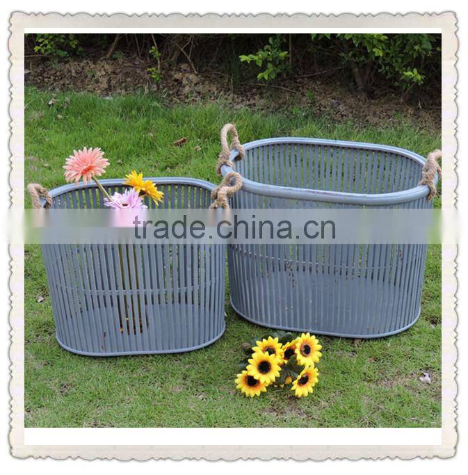 retro antique wood home use clothes basket