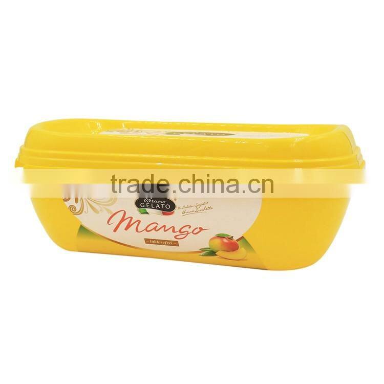 Coloful Disposable PP Ice Cream Container with Lid, Wholesale IML Plastic Ice Cream Container Sizes