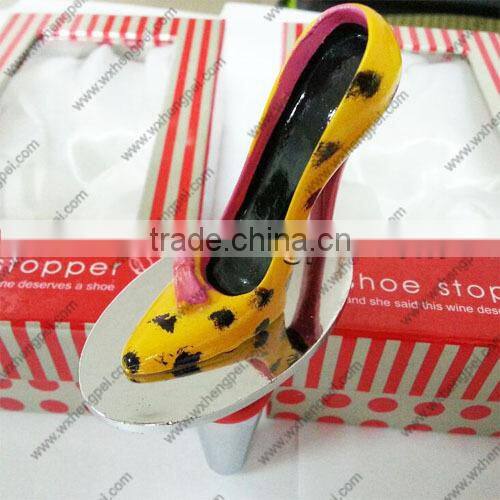 Wedding yellow and black little butterfly knot high-heeled shoes wine stopper