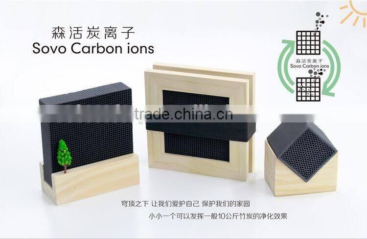 New Arrival Honeycomb Shape Activate Carbon Ions Air Fresheners Made Of Single Carbon - Wood