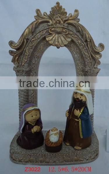 Polyresin 3d baby jesus birth craft holy family figurines
