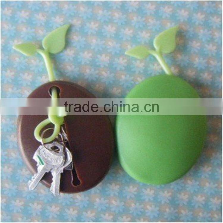 Customized New Coffee Bean Silicone Key and Coin Bag Key Holder