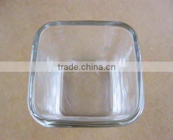 Candle holder, clear square glass candle holder