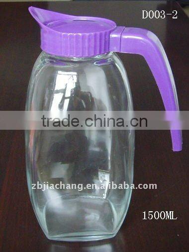 1500ml glass water bottle with rotating plastic lid