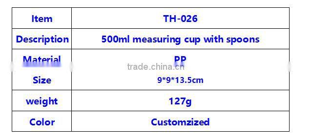 500ml plastic measuring cup with spoon