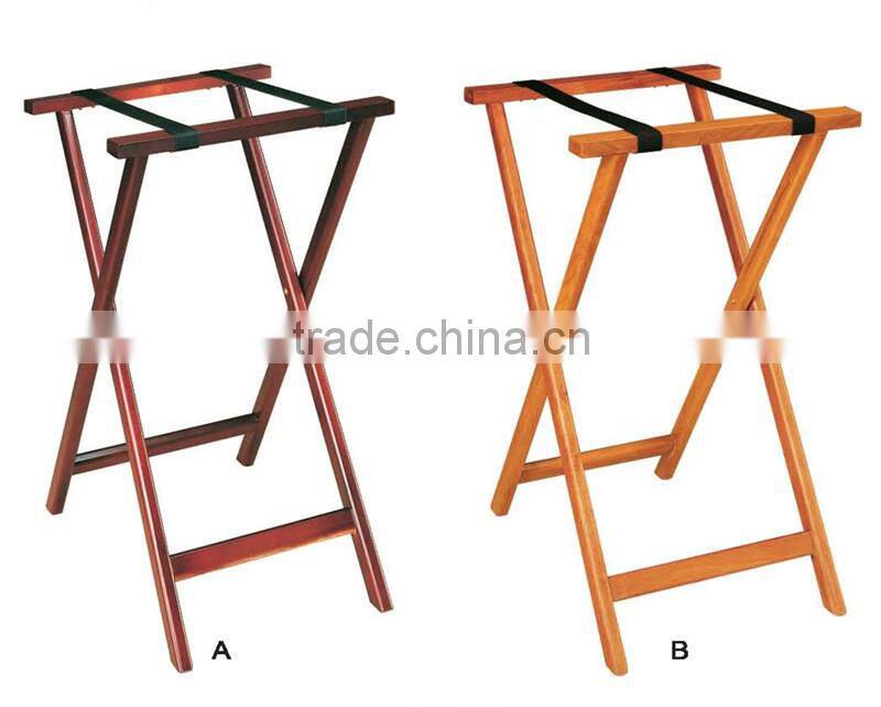 Wood folding luggage rack for hotels