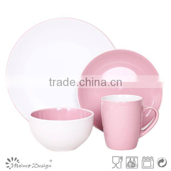 blue and white eco round glazed western dinner set