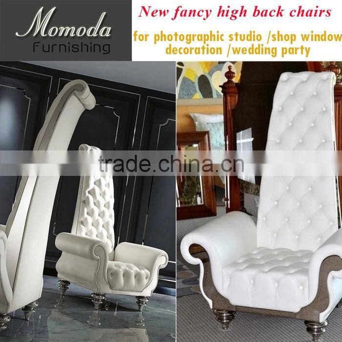 JR040 Wholesale Cheap king and queen chairs antique high button back chairs