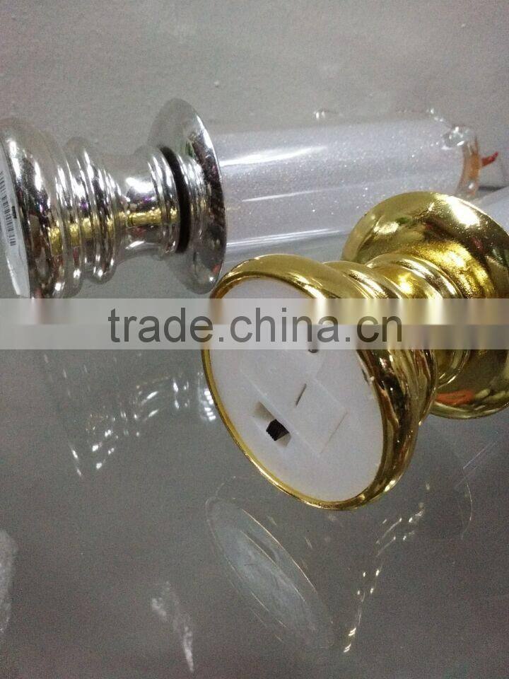 clear acrylic plastic led christmas pillar candle light decoration
