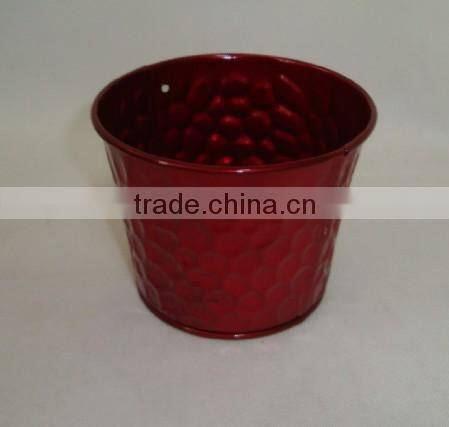 Round green zinc pot