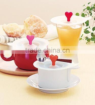 Fda universal Silicone Drink Cup Lids tea cup cover lids with scoop