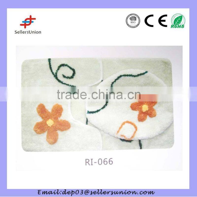 3pcs bathroom mat anti-slip with toliet seat cover