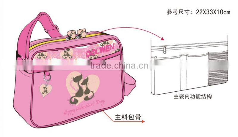 Customized printed school messenger bag for students