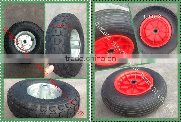 bearing dia 14 16 20 25mm steel rim air / pneumatic Wheel 4.00-8