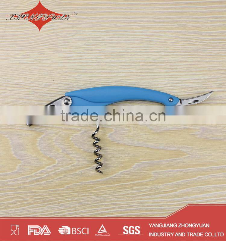 ZY-K1053 new arrival funny corkscrew wine bottle opener with plastic cover