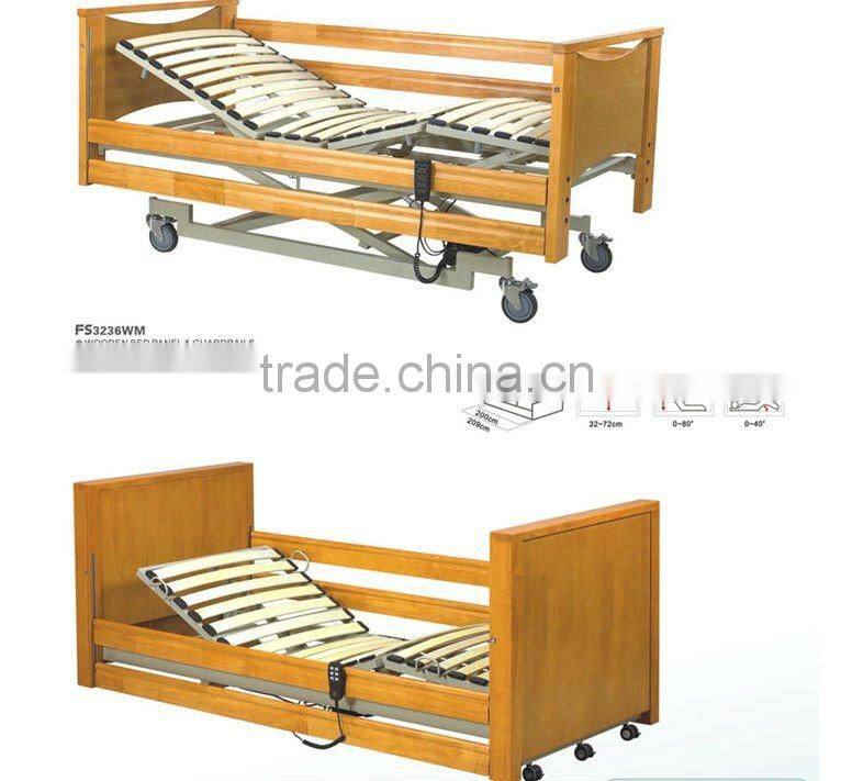 Hospital Beds2'' Pedal locking castors Electric Wooden hospital bed furniture THB3232WM
