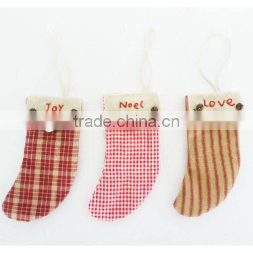 Boutique Fabric metal christmas hanging ornaments