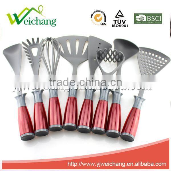 WCA512 Premium Nylon utensils EGG WHISK Cooking Utensil Gadgets Set with Storage Stand (Multi-color)