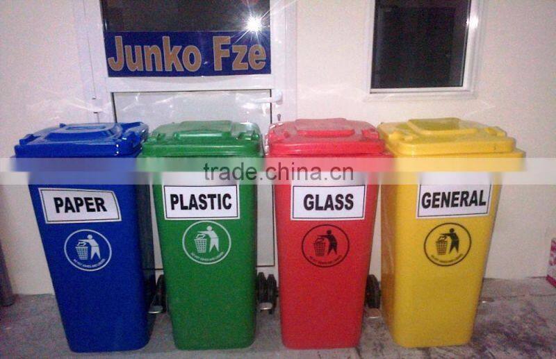 Colour coded waste bins