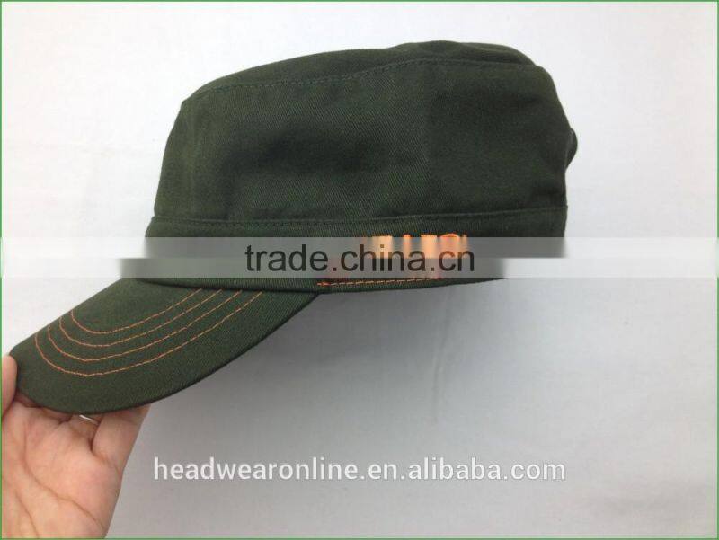 Customize fashion army green Military Caps and flat caps with Dongguan Factory