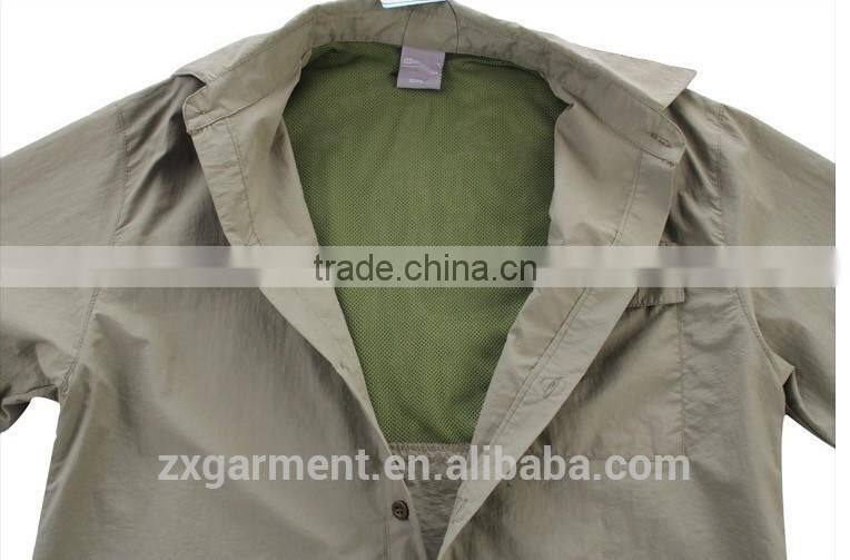 ZX UV outdoor Protection Fabric cheap Long Sleeve Fishing usage uv wholesale fishing shirts