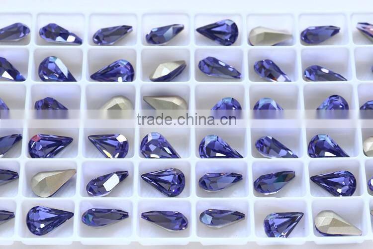 Point back tear/water drop shape crystal rhinstone Crystal fancy stone for Wedding Dress