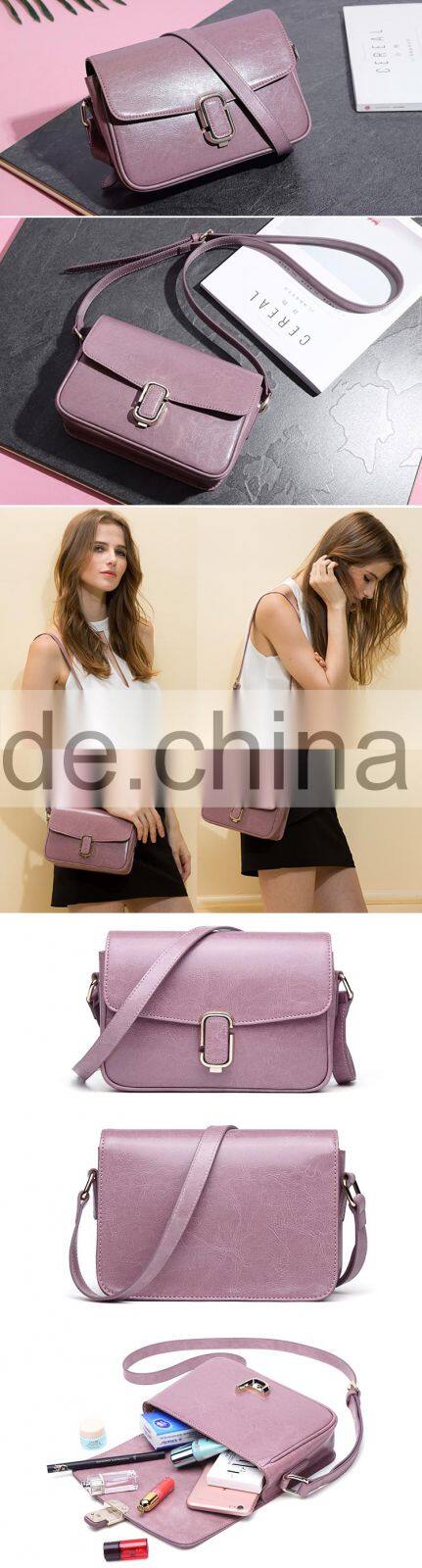 Hot Sale Popular Ladies Genuine Split Cow Leather Bags Wholesale High Quality Women Small Pink Messenger Bag