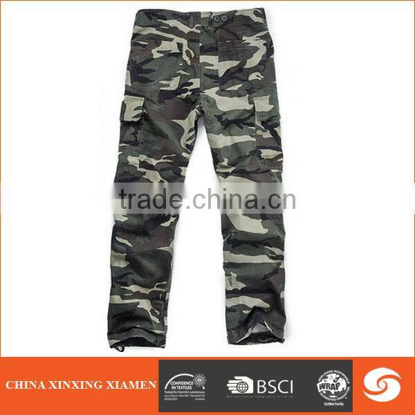 2015 camouflage pant canvas fabric with print new style trousers fashion style pant camo color