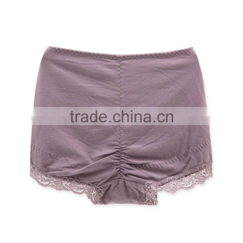 Factory Good Quality 95% Cotton 5% Spandex with Lace Custom Sexy Fancy Woman Underwear