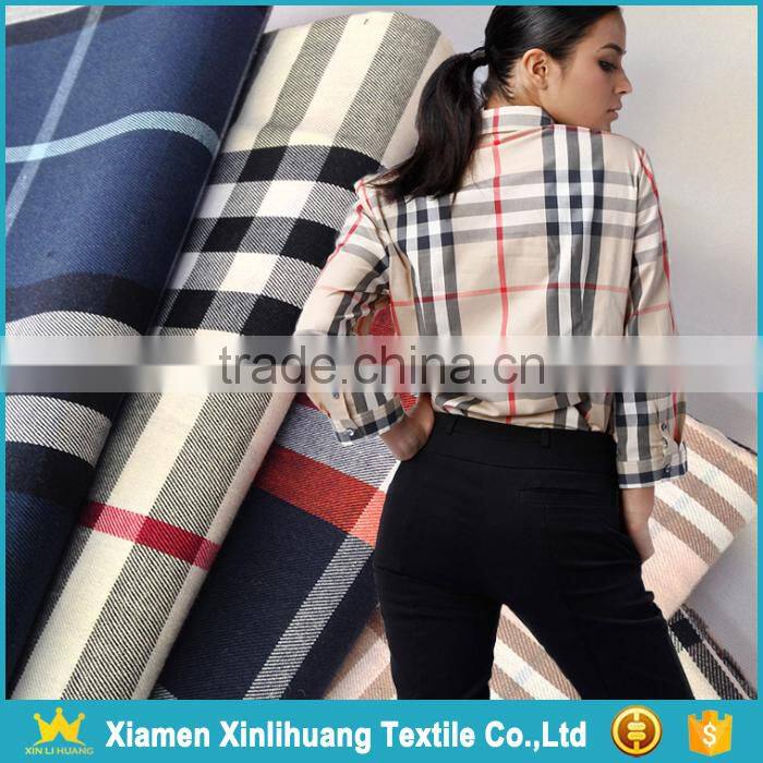 Competetive Price 40S 100% Cotton Yarn Dyed Scotland Shirting Fabric