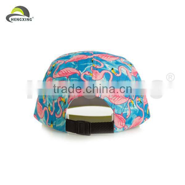 Tie Dyed Lether Strap Floral Blank Wholesale Custom 5 Panel Hats