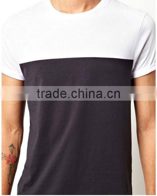 100% cotton black white two tone t-shirt
