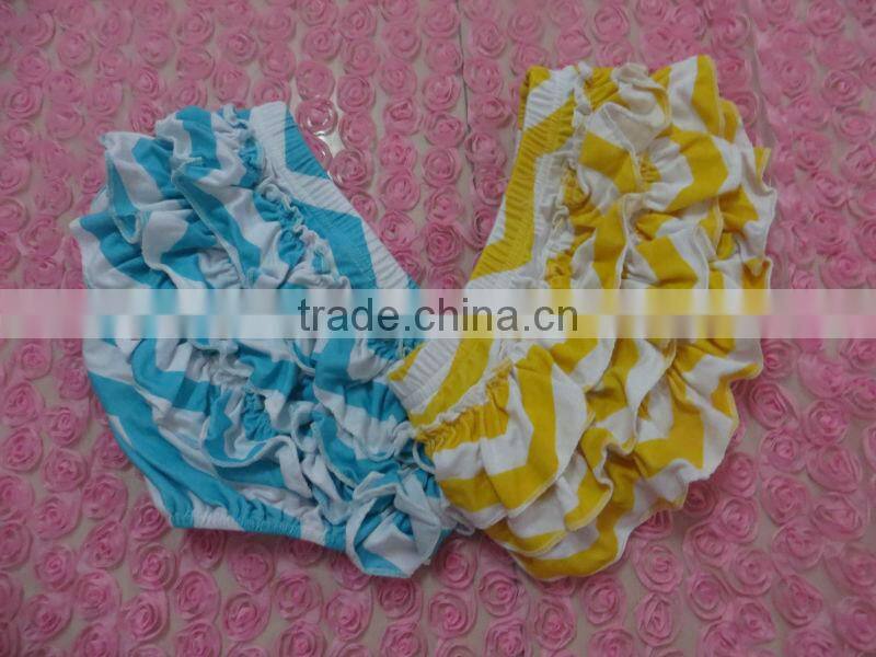 boutique cotton baby ruffle diaper cover bloomers wholesale baby chevron bloomes